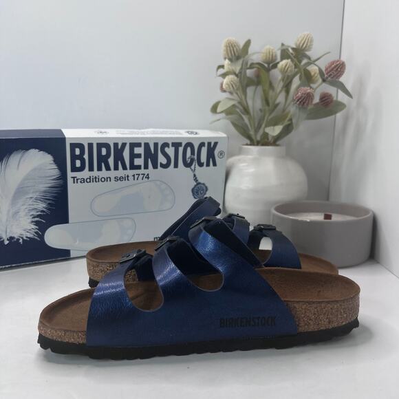 Birkenstock Florida BS Slide Sandal Graceful Insignia Blue Women 5/Men 3 NWB - Picture 6 of 10